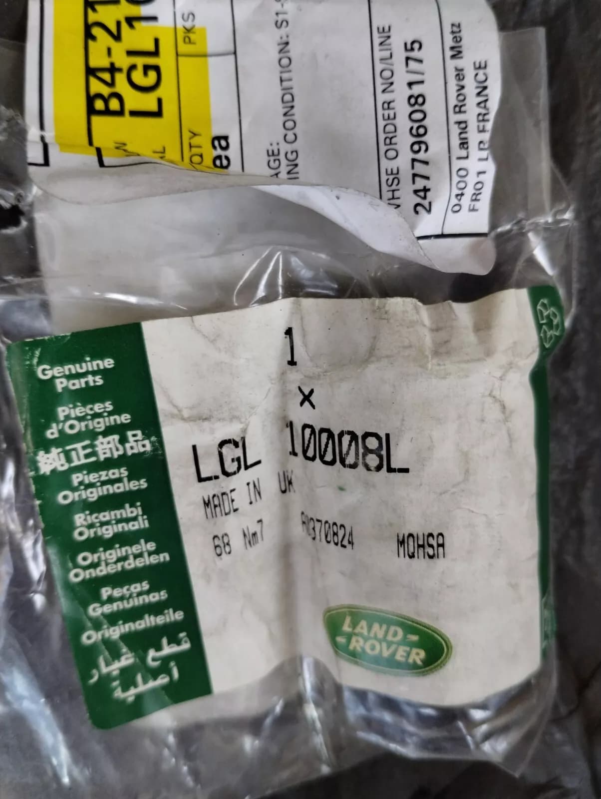 Genuine Jaguar, Land Rover, SPRING-CYLINDER HEAD VALVE 1 Pcs Nr: LGL10008L