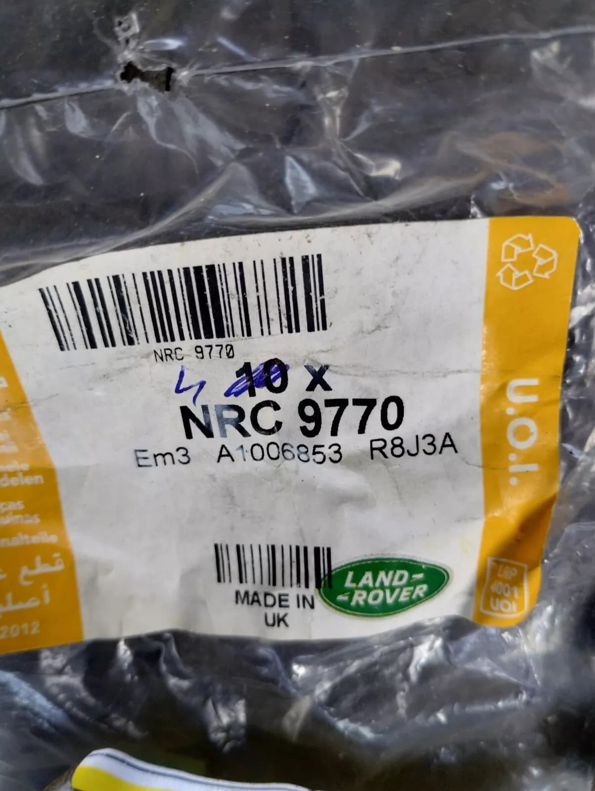 Genuine Jaguar, Land Rover, NUT 4 Pcs No: NRC9770