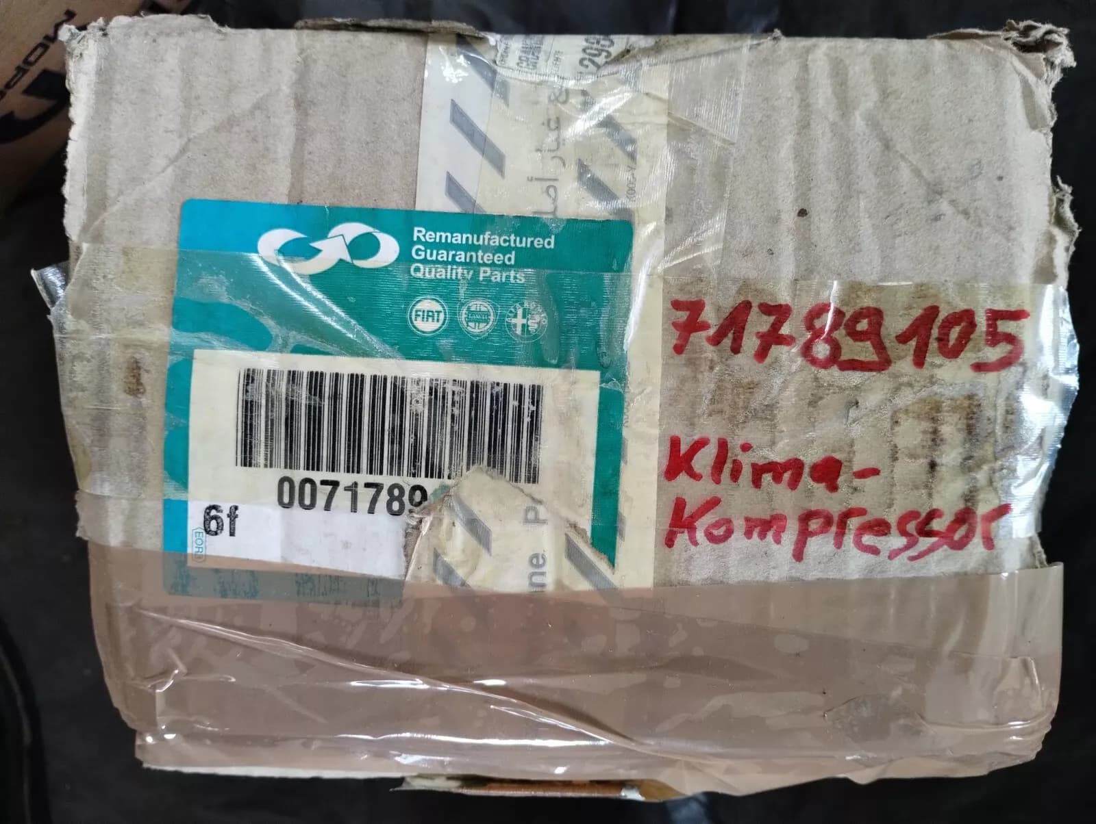 Genuine Fiat RENEWED COMPRESSOR No: 71789105