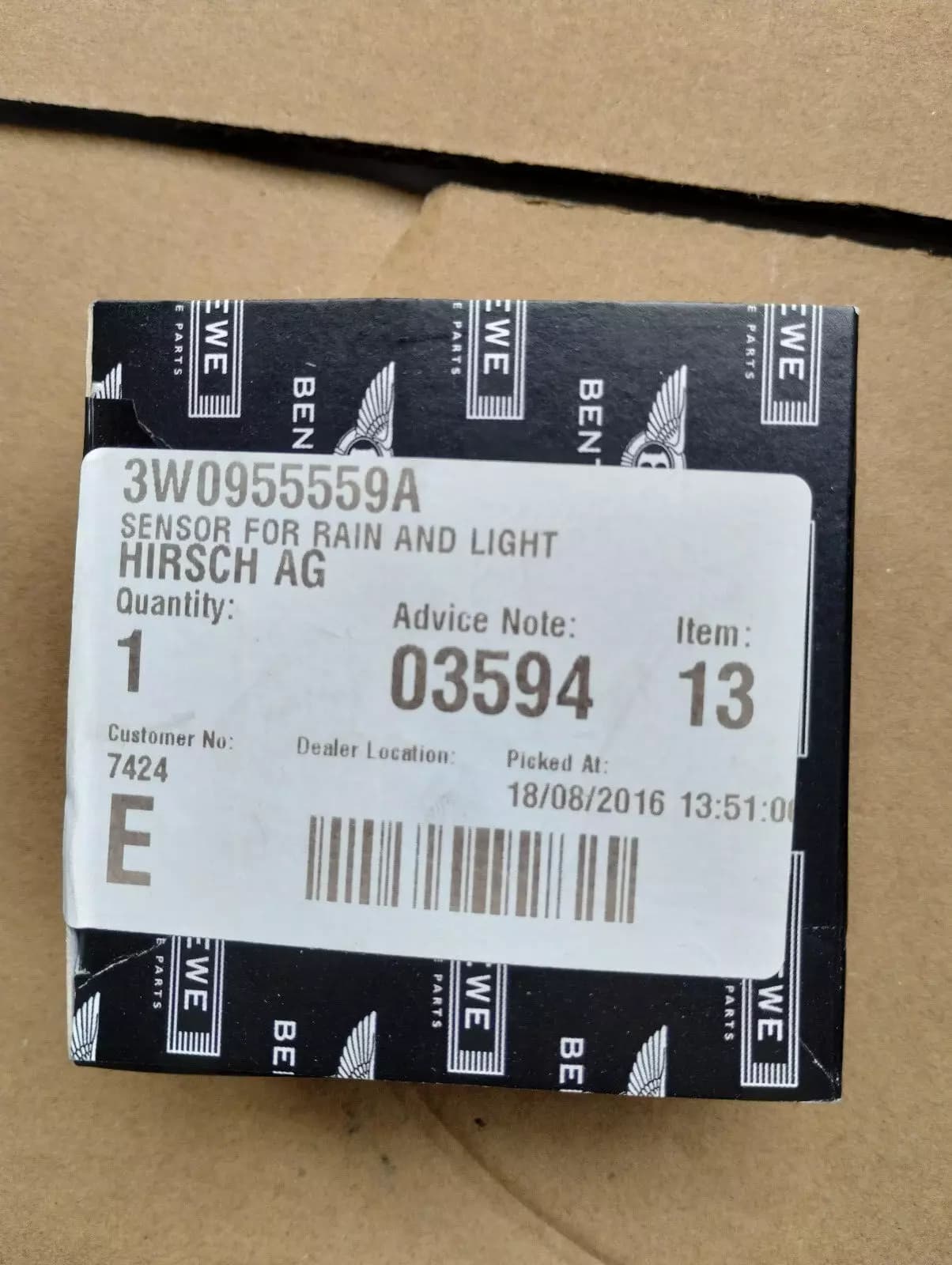 ORIGINAL BENTLEY SENSOR FOR RAIN AND LIGHT 1 PCS NR: 3W0955559A