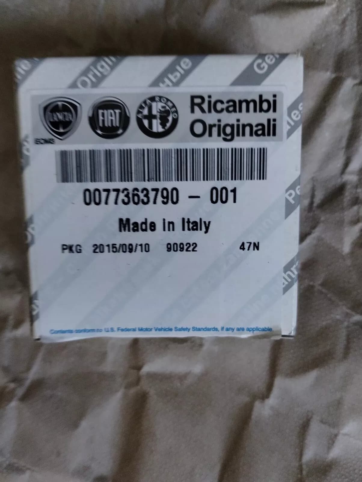 Genuine Fiat, Lancia, Alfa Romeo, INJECTORS FOR GASOLINE ENGINES No: 77363790