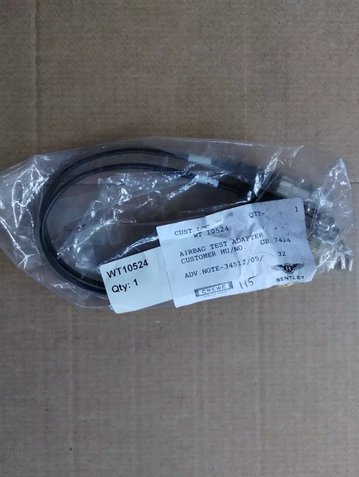 NEW BENTLEY genuine AIRBAG TEST ADAPTER No: WT10524
