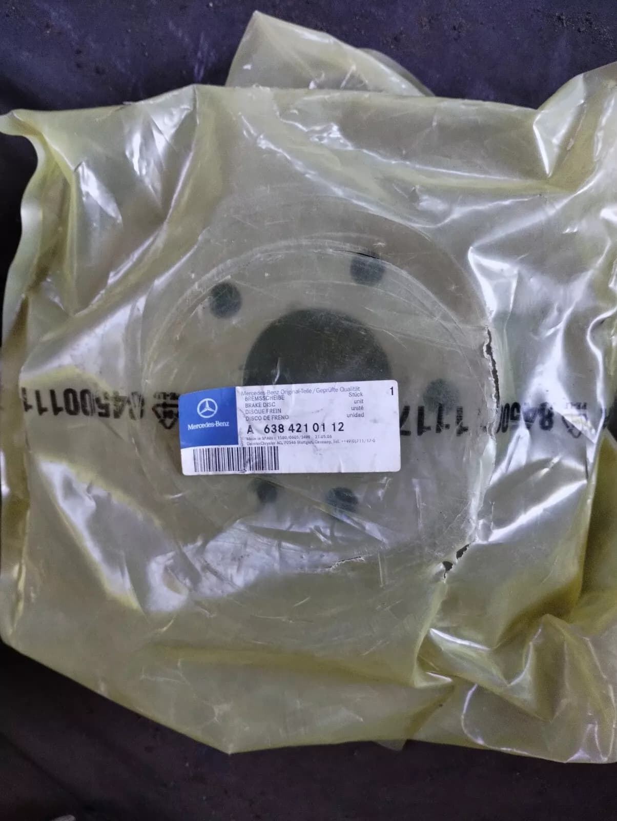 ORIGINAL Mercedes, BRAKE DISC 2pcs No: A6384210112