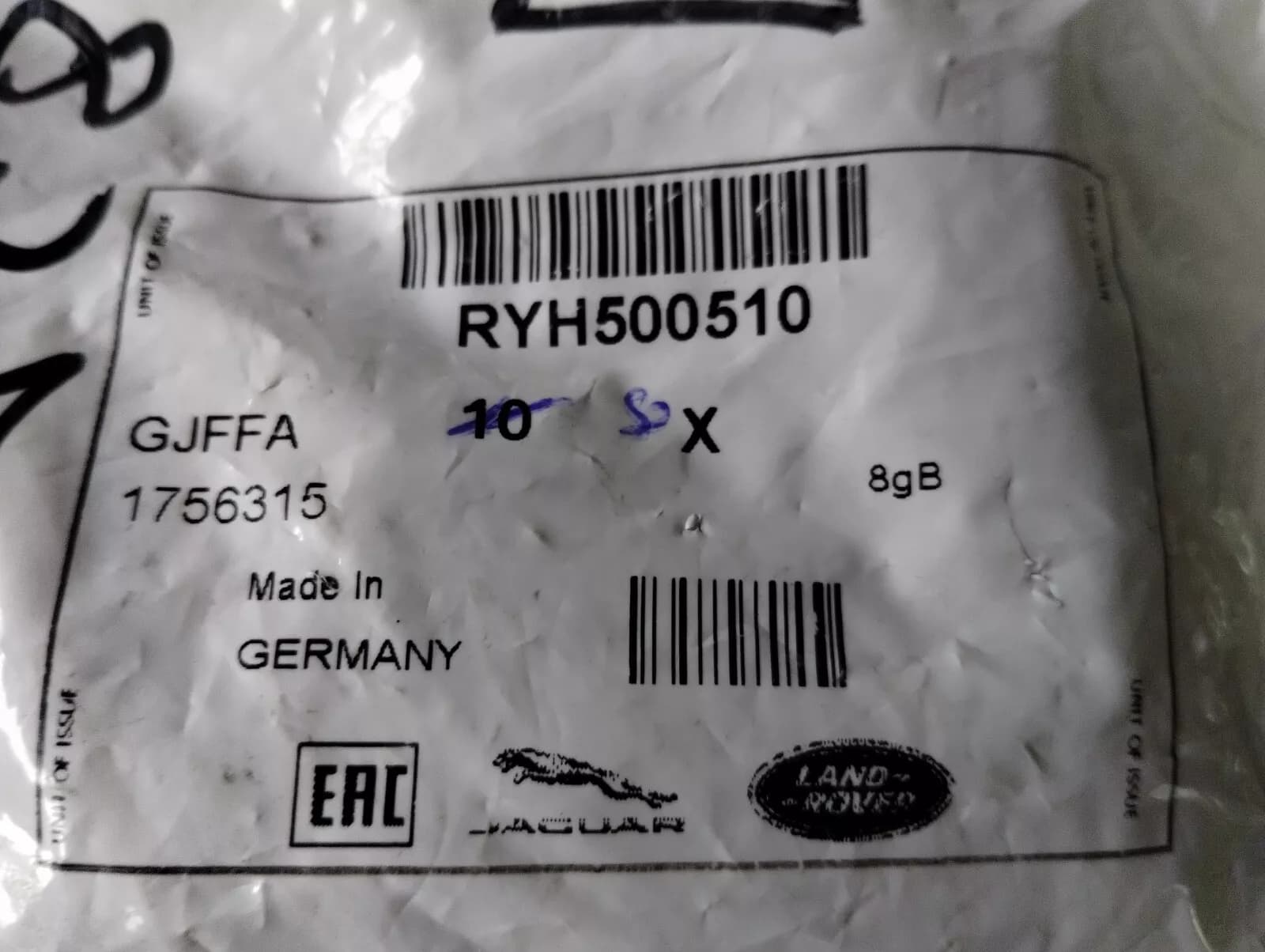 Genuine Jaguar, Land Rover, nut 37 Pcs No: RYH500510