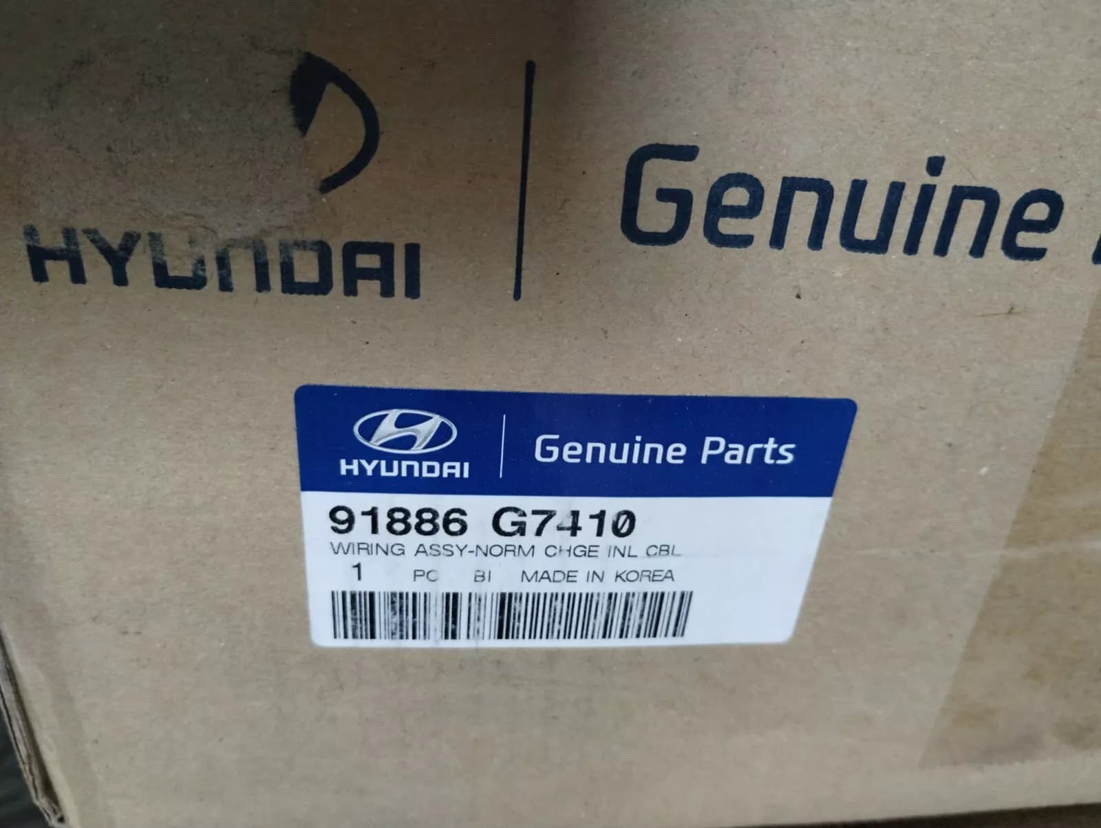 Genuine Hyundai Ioniq WIRING ASSY-NORM CHGE INL CBL 1 pcs No: 91886G7410