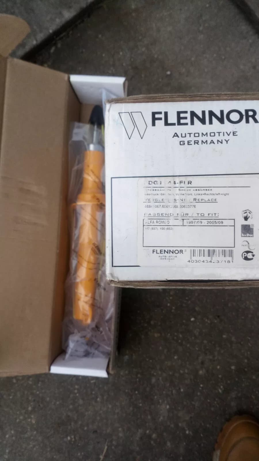 Alfa Romeo 147 (937) 156 (932) 1997 09- 2005 09, front shock absorber FLENNOR 2pcs