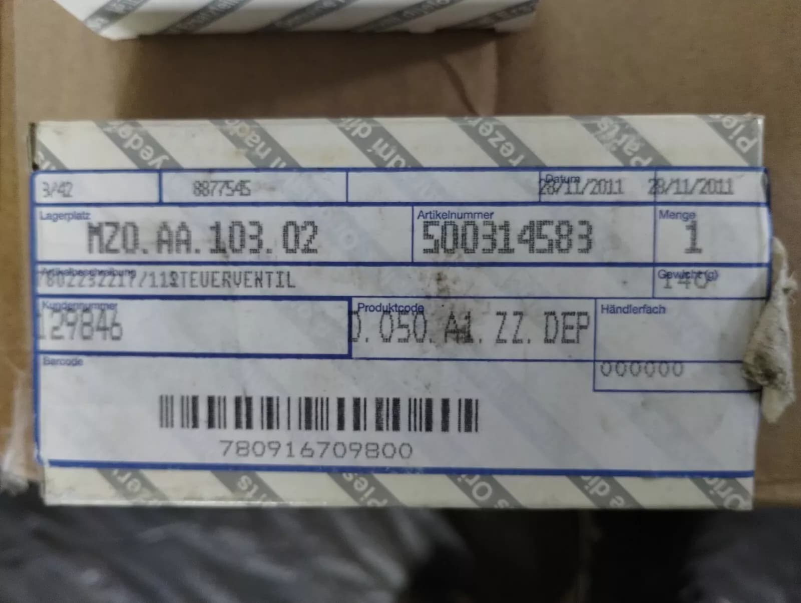 Genuine Fiat, flame glow plug No: 500314583