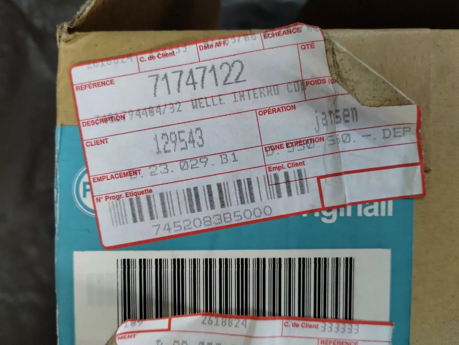 Genuine Fiat Sedici TRANSMISSION GEAR SELECTION LEVER SUPPORT SHAFT Nr: 71747122