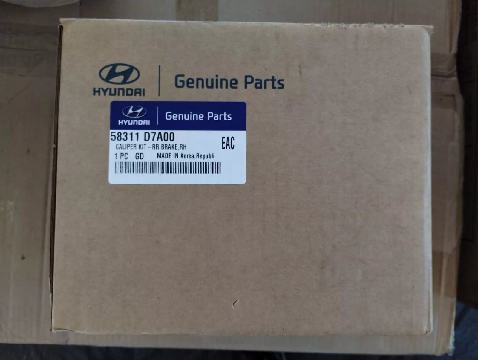 Genuine Hyundai CALIPER KIT-RR BRAKE,RH No: 58311D7A00