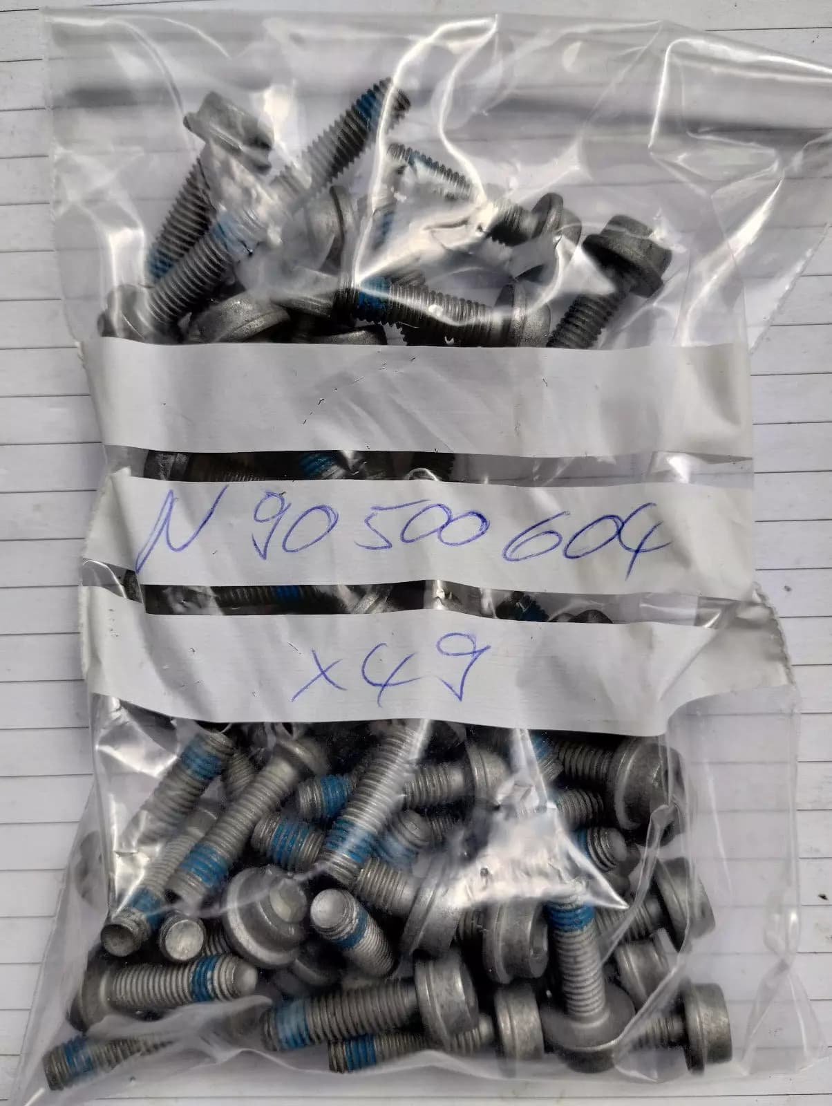 ORIGINAL VW GROUP PARTS, SOCKET HEAD BOLT WITH INN 49 PCS No: N90500604
