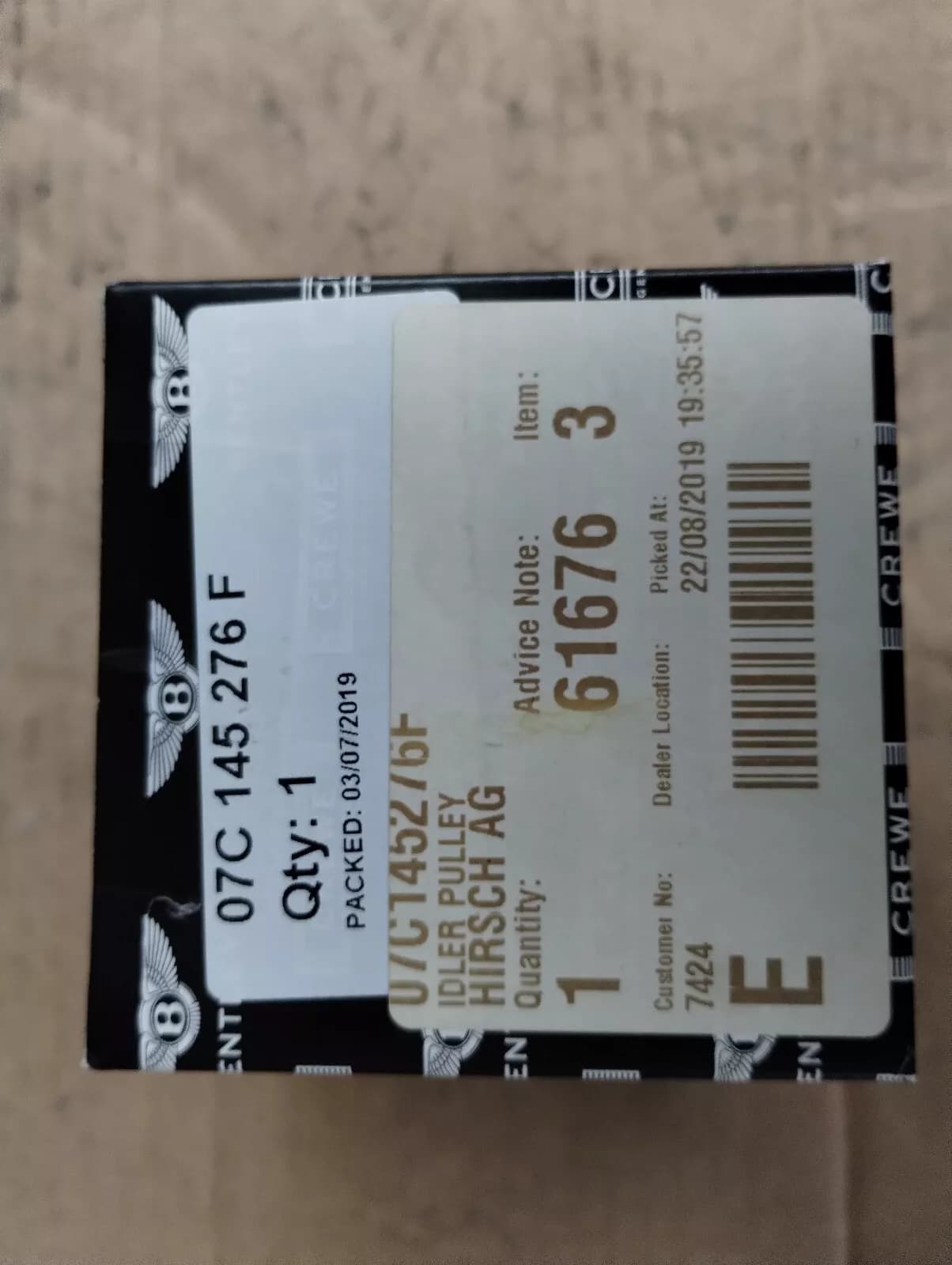 Bentley genuine DOOR HANDLE No:07C145276F