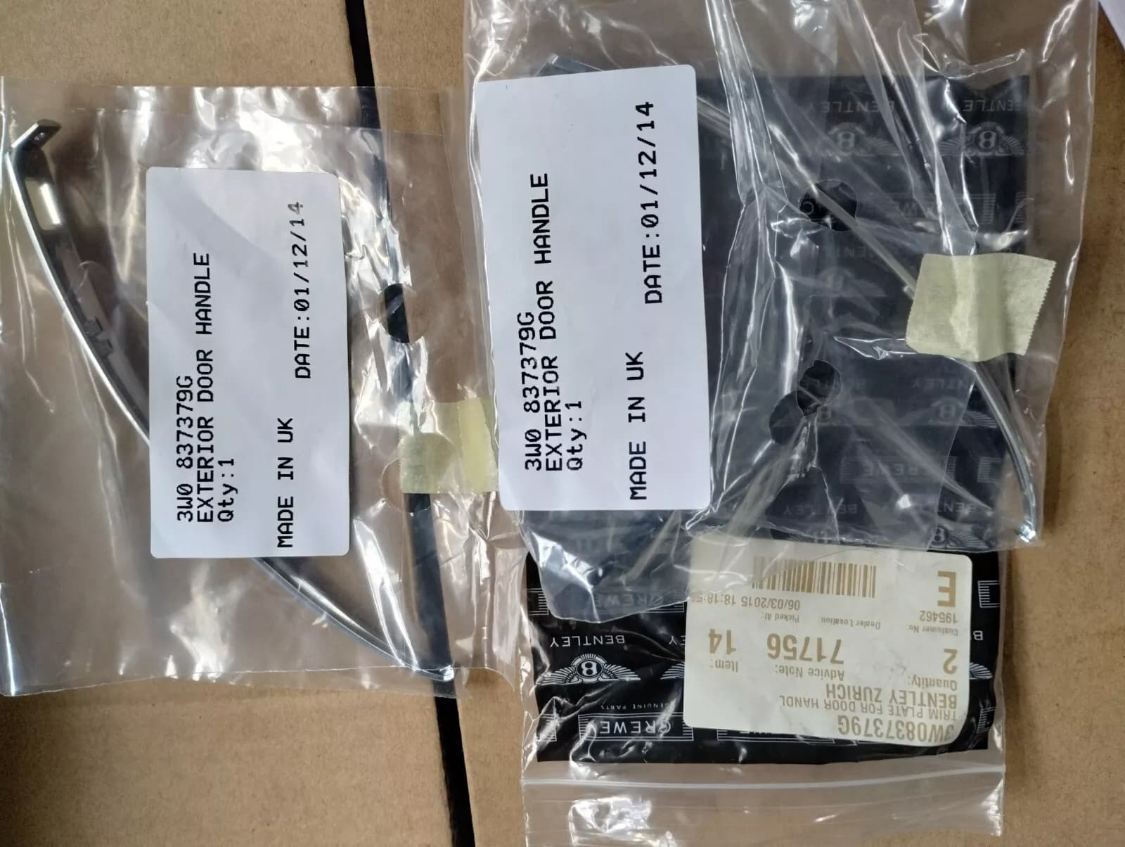 Bentley genuine TRIM PLATE FOR DOOR HANDL No: 3W0837379G