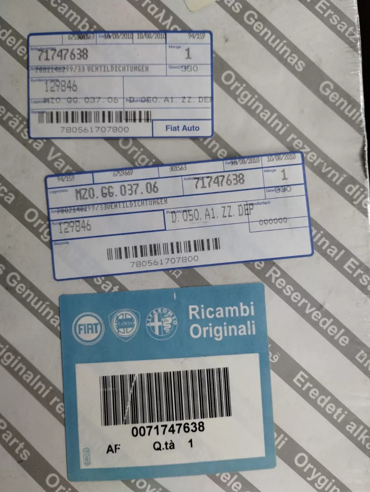 Genuine FIAT VALVE GRINDING SET No: 71747638