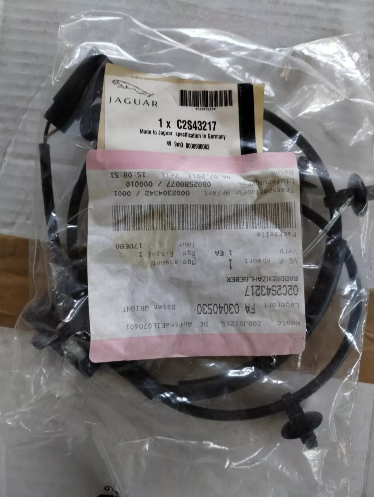 Jaguar, Land Rover, genuine Sensor No: C2S43217