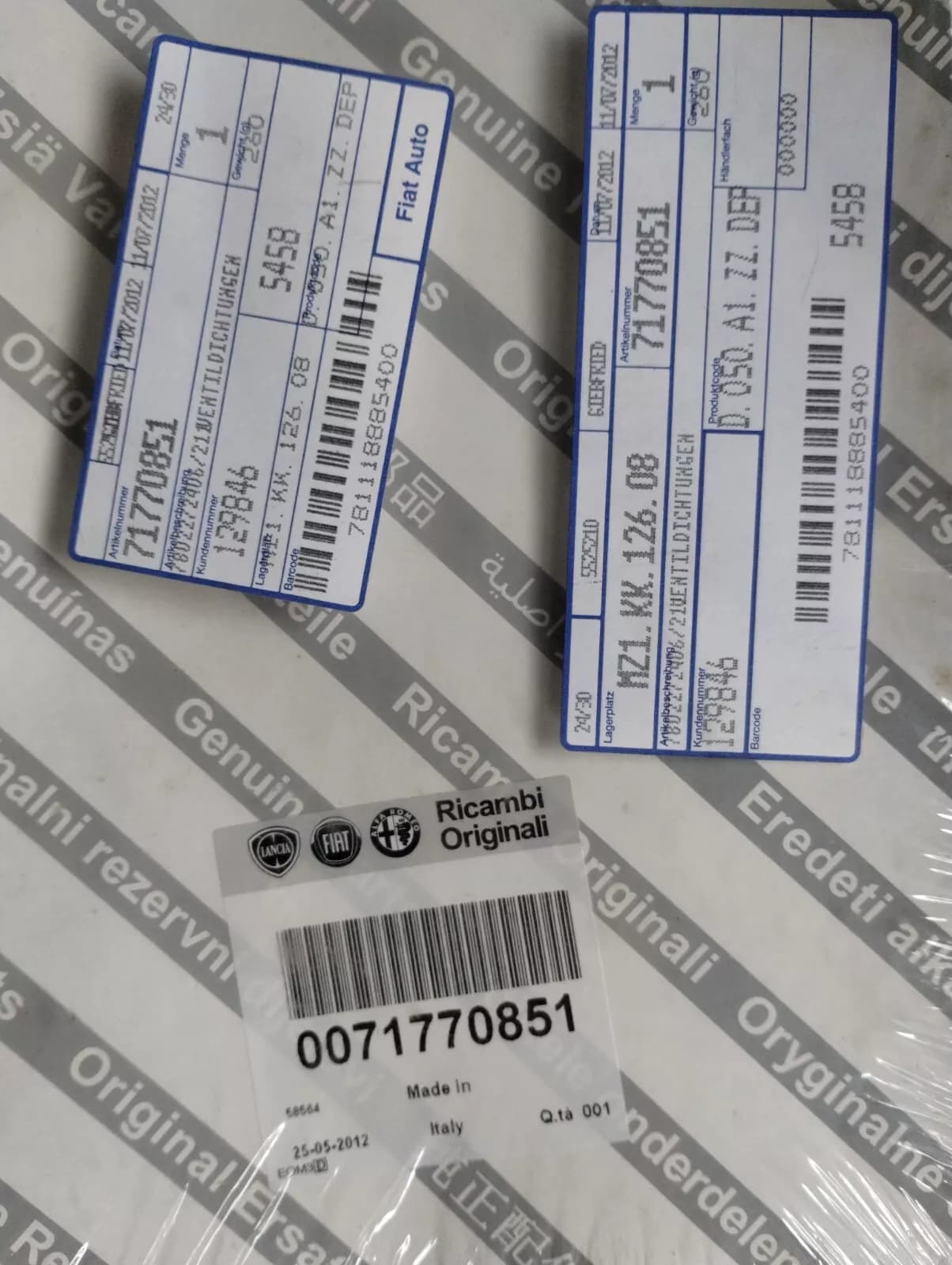 Genuine FIAT VALVE GRINDING SET No: 71770851