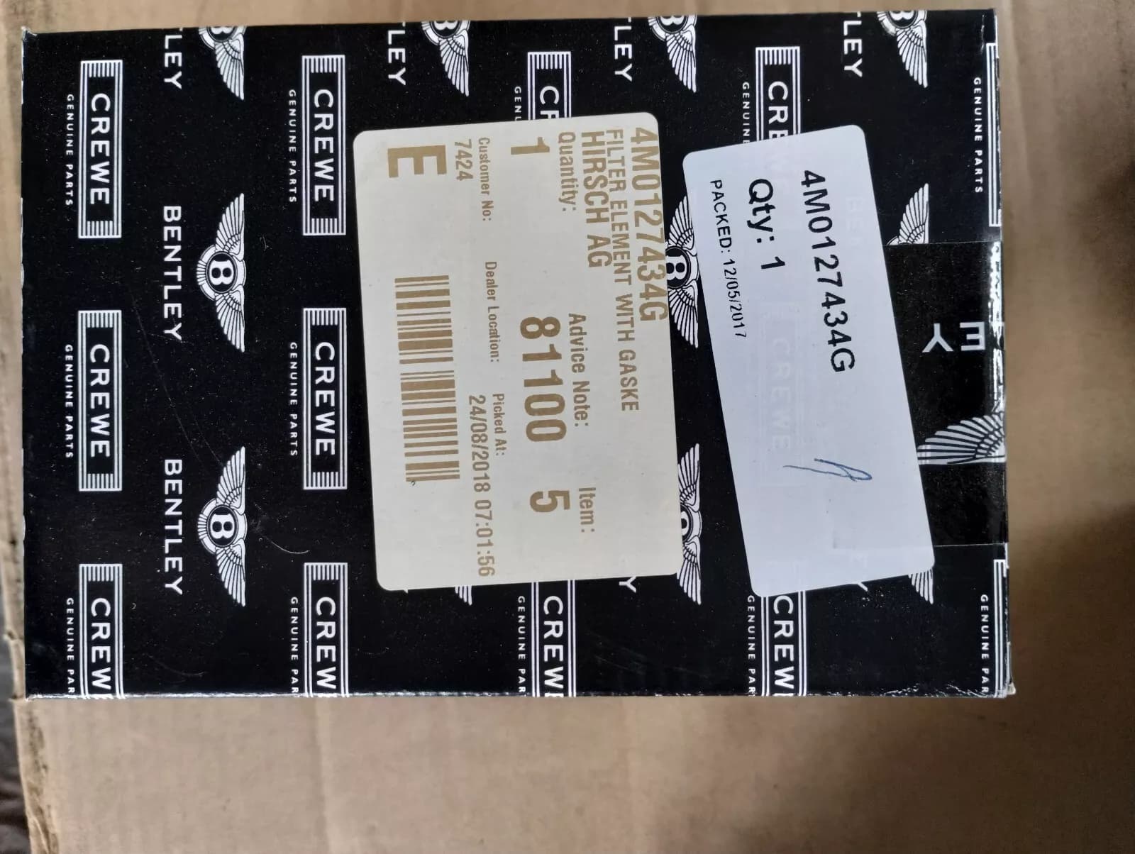 Bentley genuine FUEL FILTER DIESEL V8 No:4M0127434G