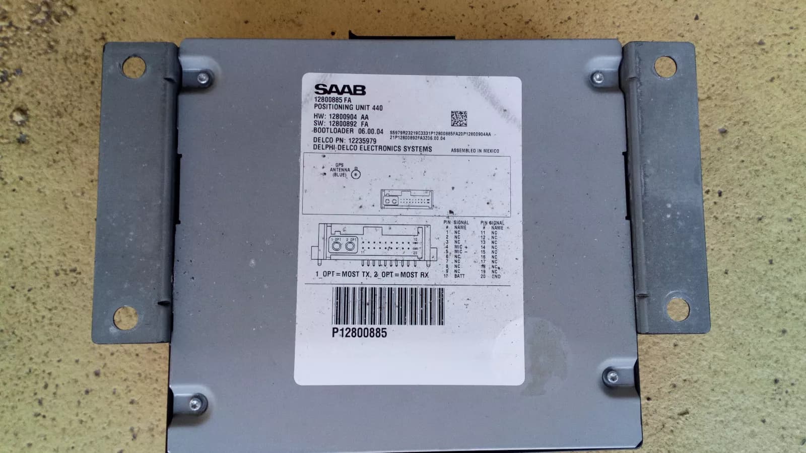 SAAB 9-3 SAT NAV Navigation Positioning Part No:12800885