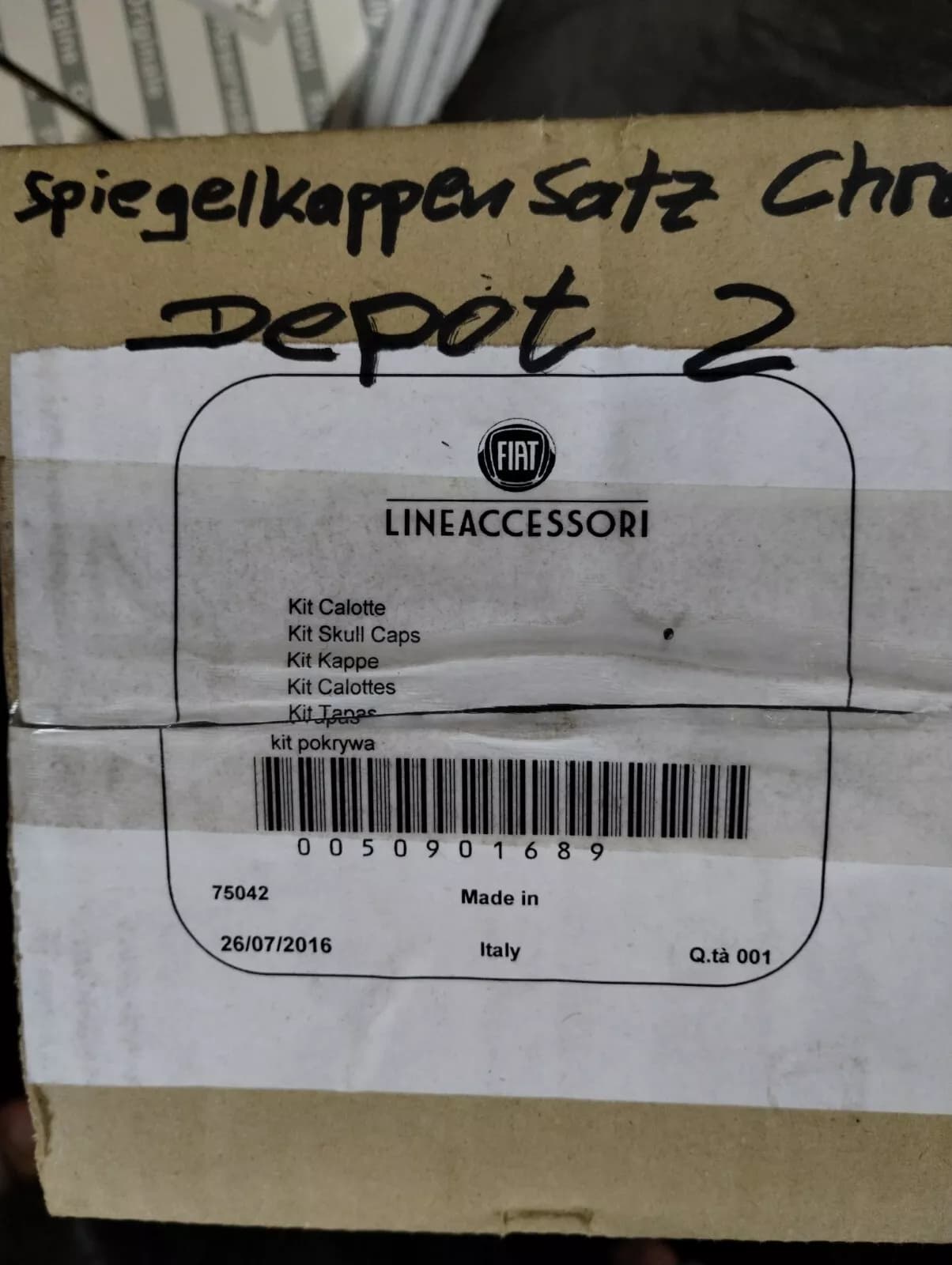 Genuine Fiat Mirror Covers, Chrome No: 50901689