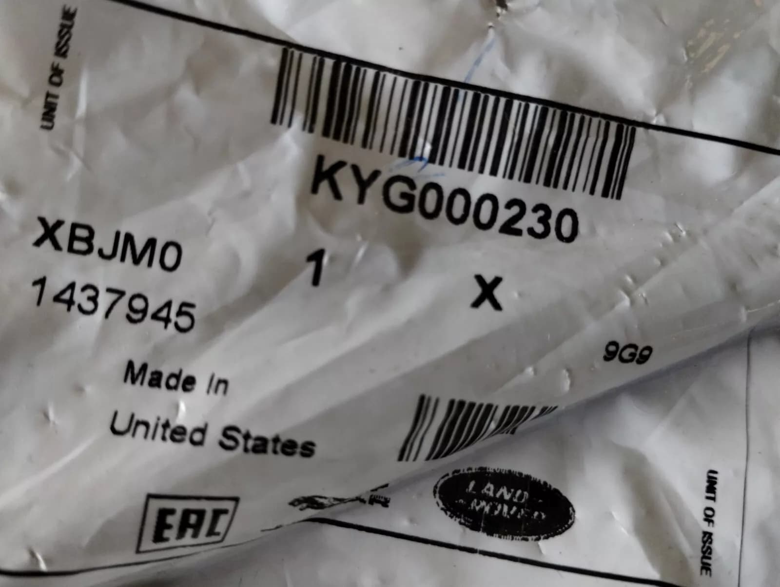 Genuine Jaguar, Land Rover, bolt 15 Pcs No: KYG000230