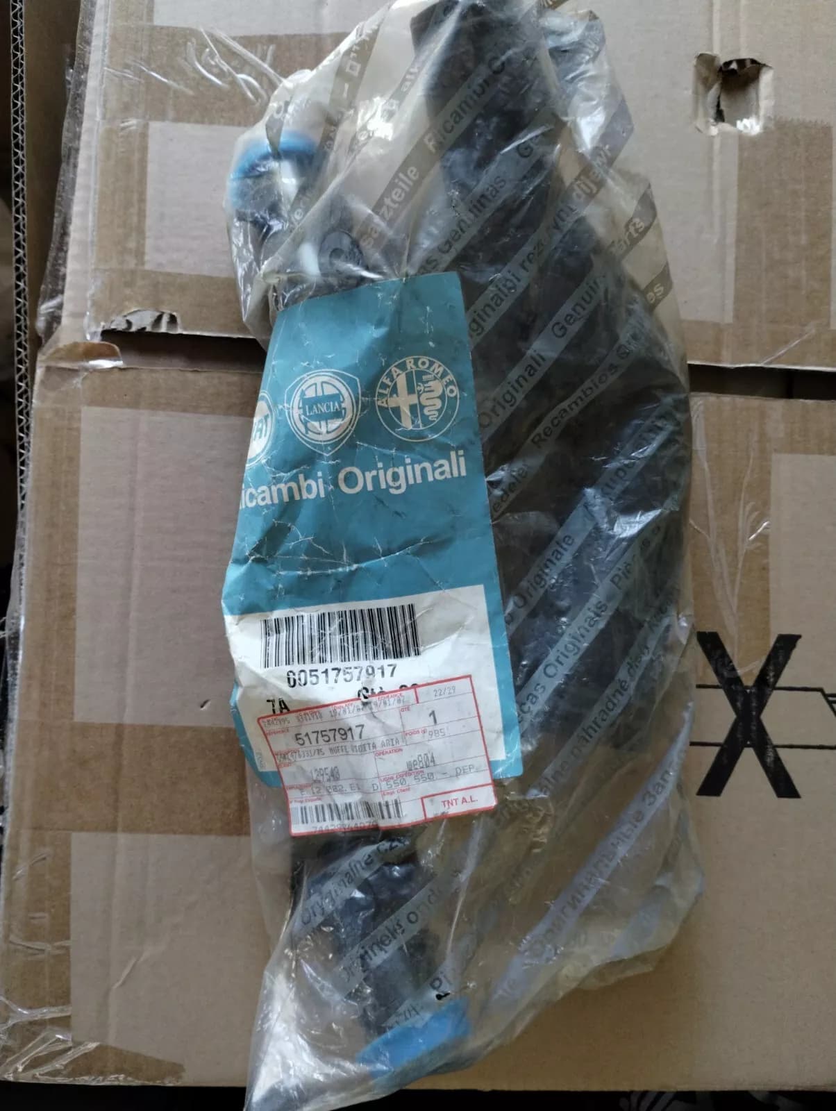 Genuine Fiat Doblo, RUBBER TUBES AND FEEDING SLEEVE No: 51757917