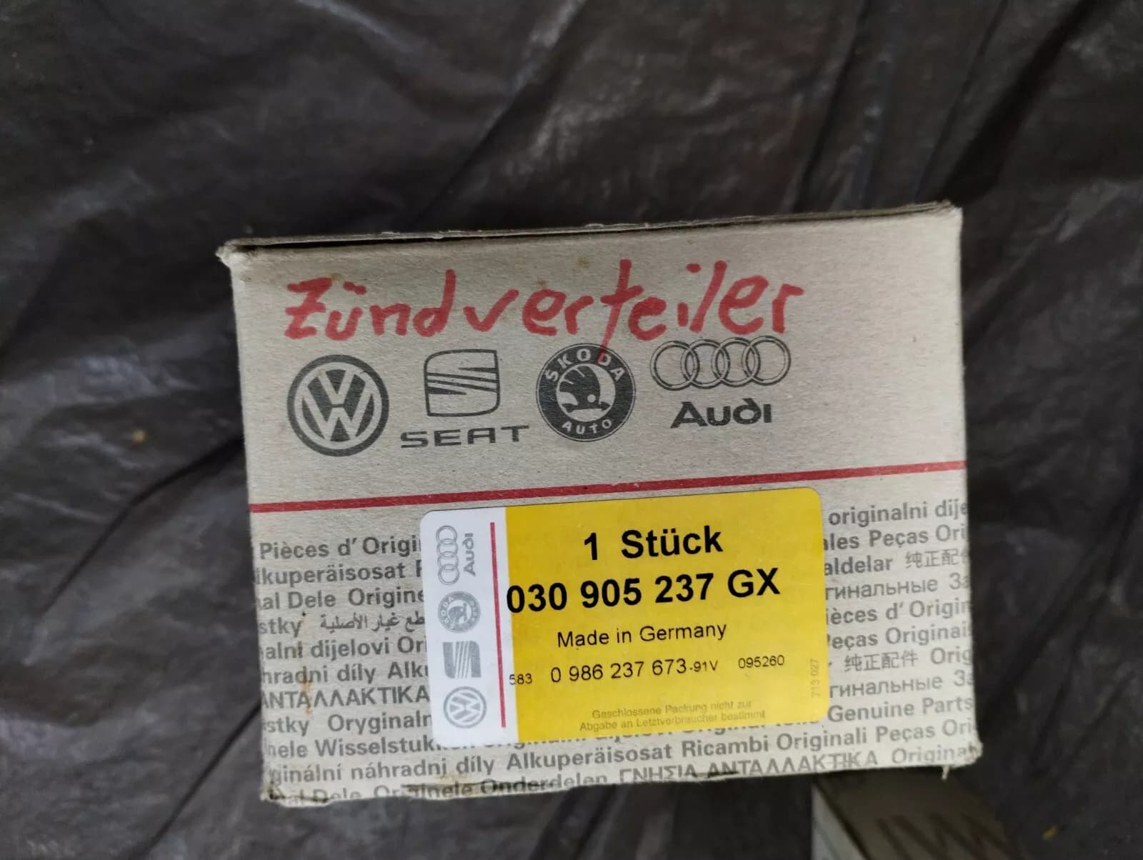 ORIGINAL VW GROUP PARTS, ignition distributor No: 030905237GX