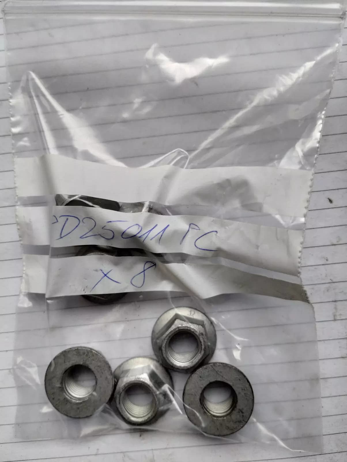 ORIGINAL VW GROUP PARTS, NUT M12X1 5 FLNG STOVED 8 PCS No: PD25011PC