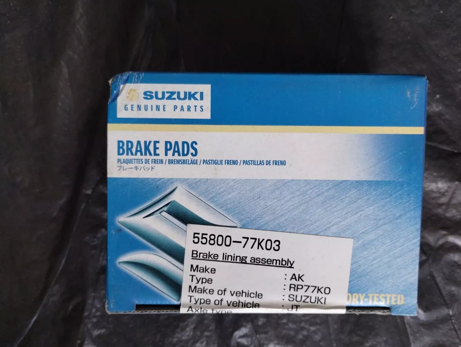 Suzuki genuine BRAKE PADS, pad set NR: 55800-77K03