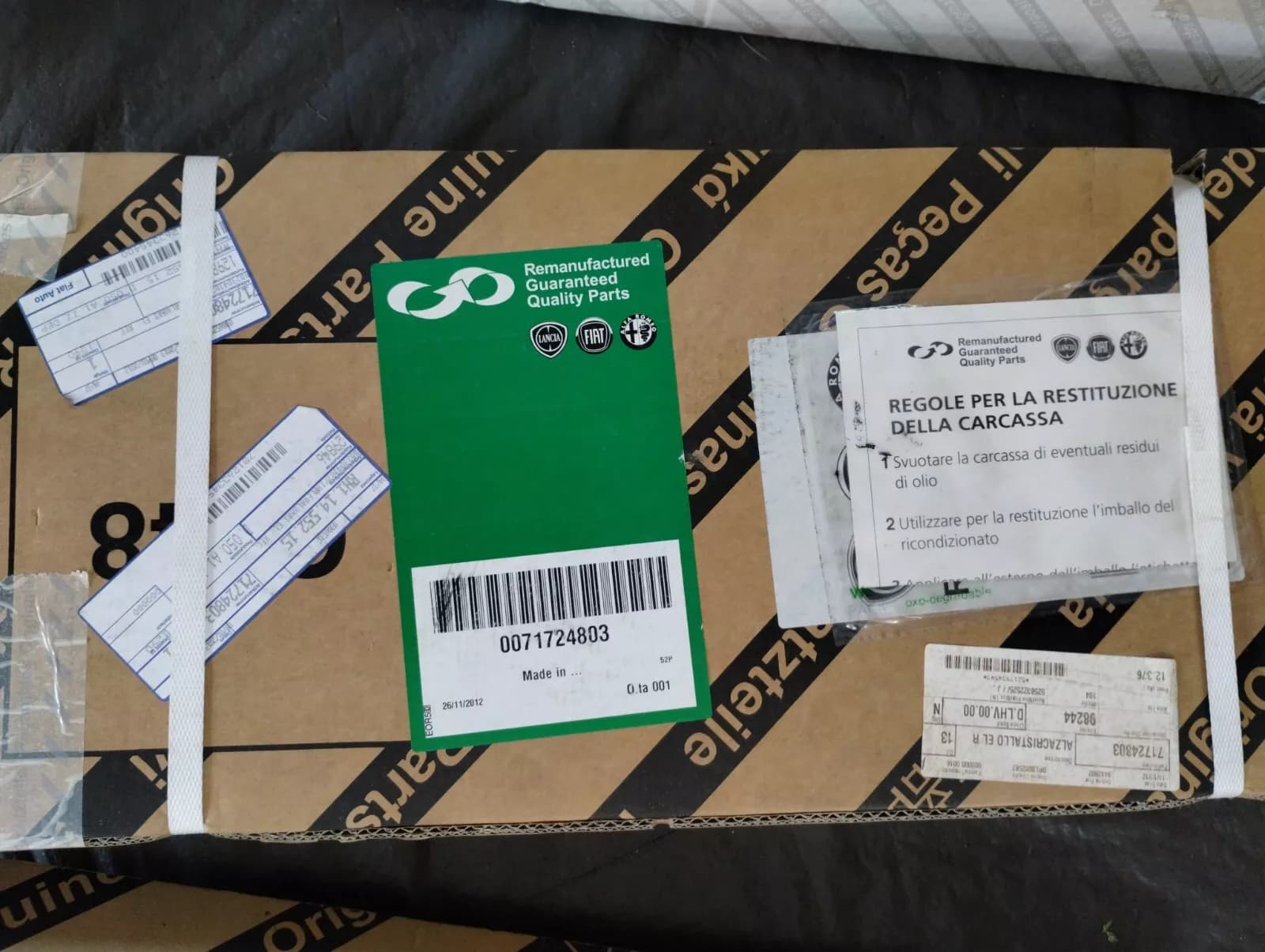 Genuine Fiat, RECONDITIONED EL WINDOW REGULATORS No: 71724803