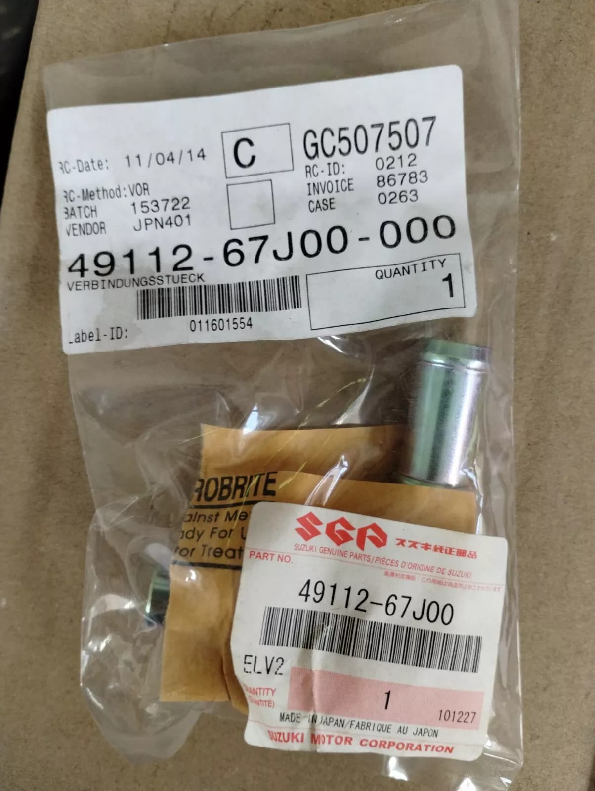 Genuine SUZUKI Connector set No: 49112-67J00