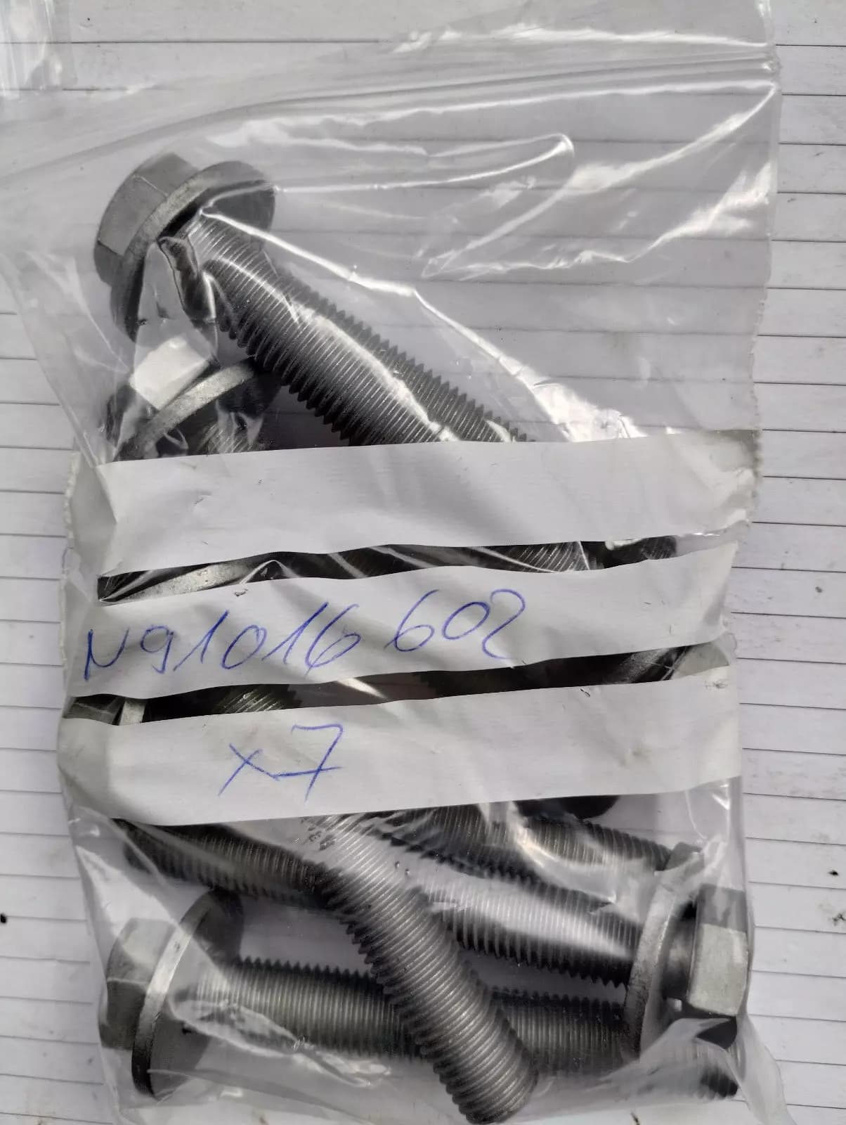 ORIGINAL VW GROUP PARTS, HEXAGON HEAD BOLT (COMBI) 7 PCS No: N91016602