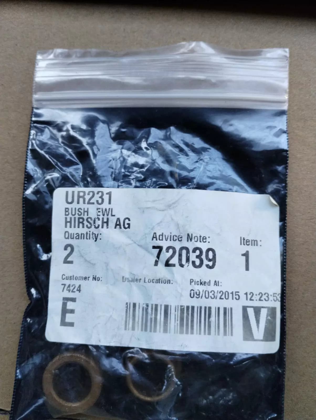 ORIGINAL BENTLEY BUSH EWL 1 PCS Nr: UR231