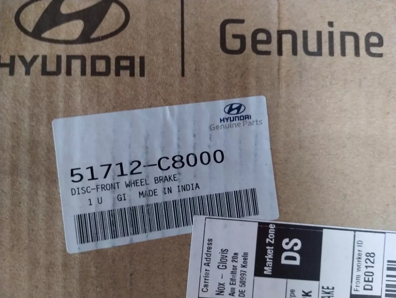 HYUNDAI original DISC-FRONT WHEEL BRAKE 1pcs No : 51712C8000