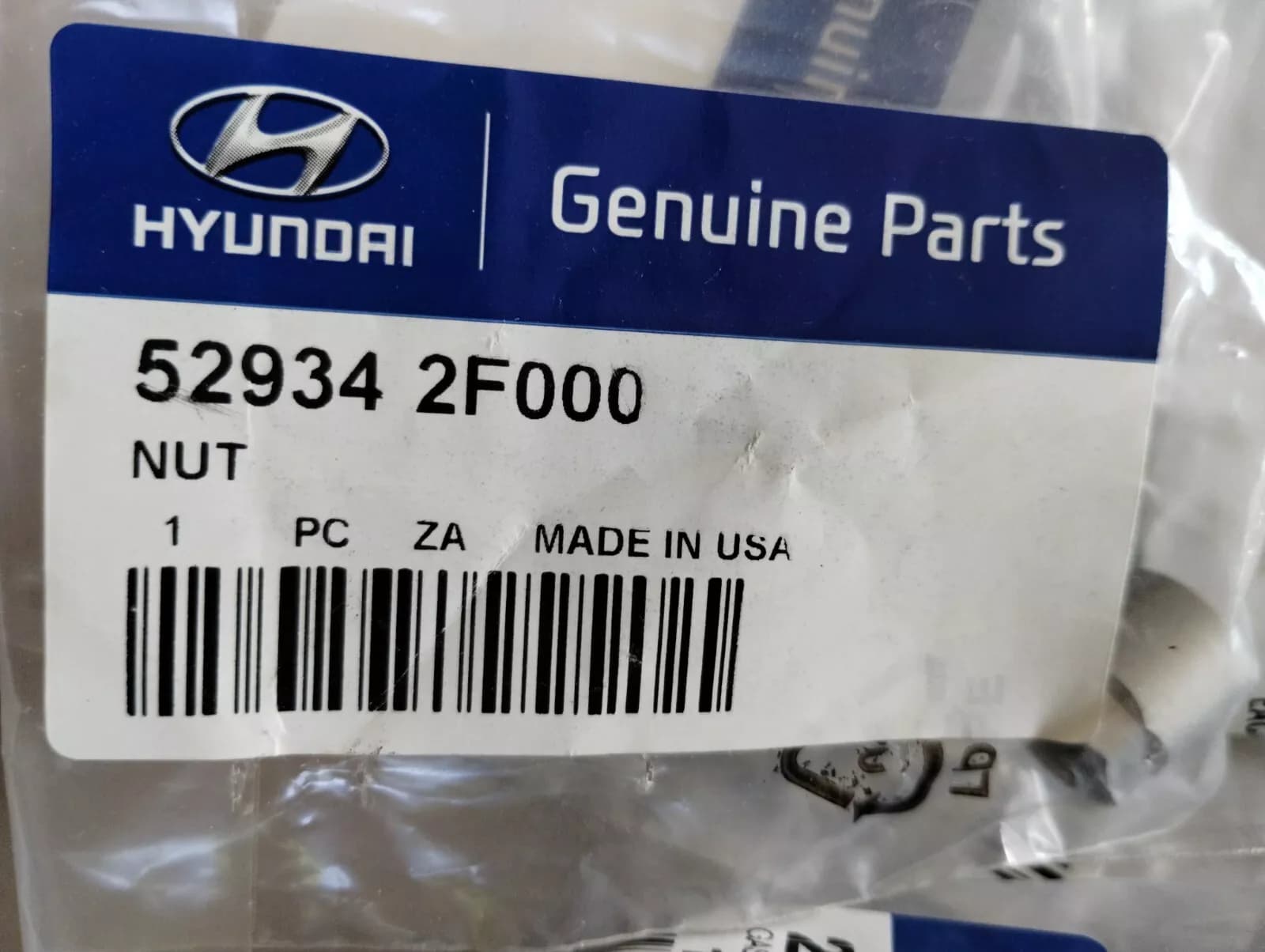 Genuine Hyundai, NUT-TPMS 7 pcs no: 529342F000