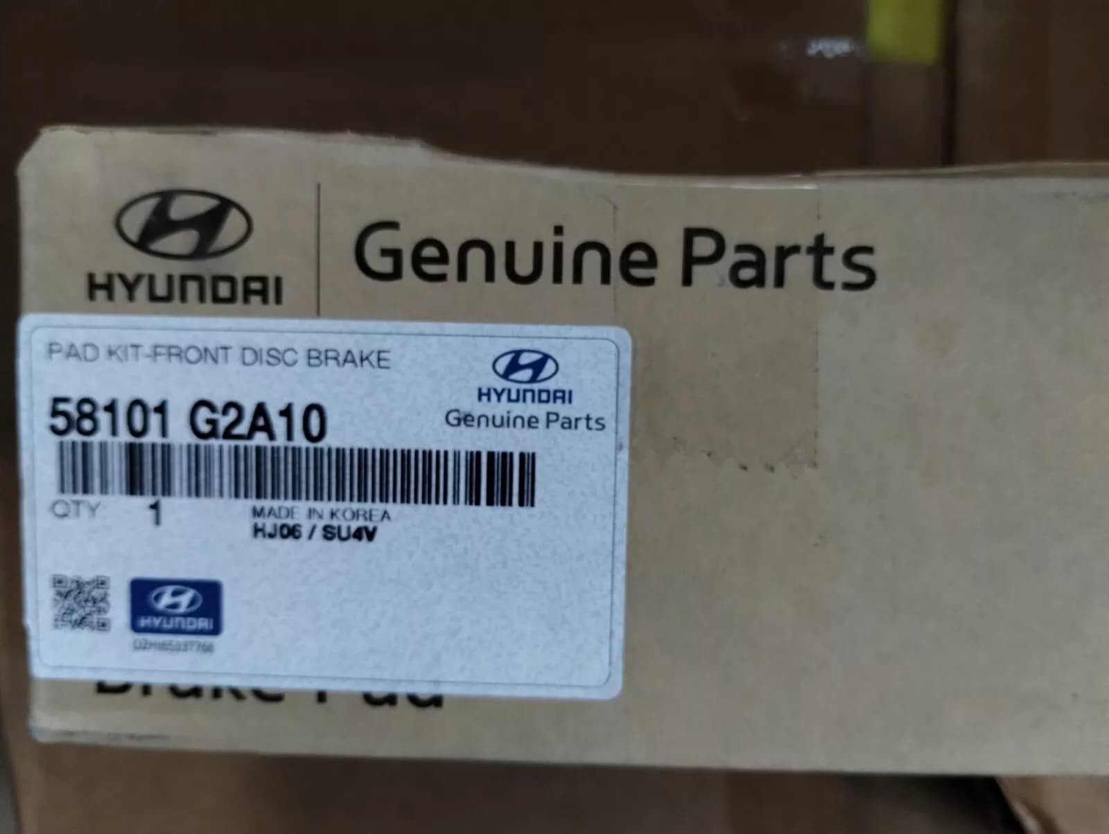 HYUNDAI Genuine PAD KIT-FRONT DISC BRAKE No: 58101G2A10