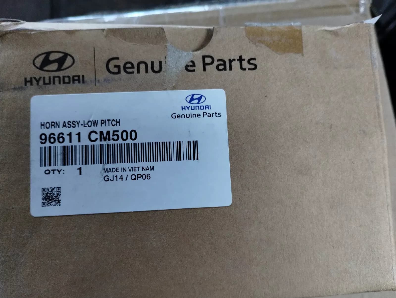 Genuine Hyundai, HORN ASSY-LOW PITCH 1 pcs no: 96611CM500