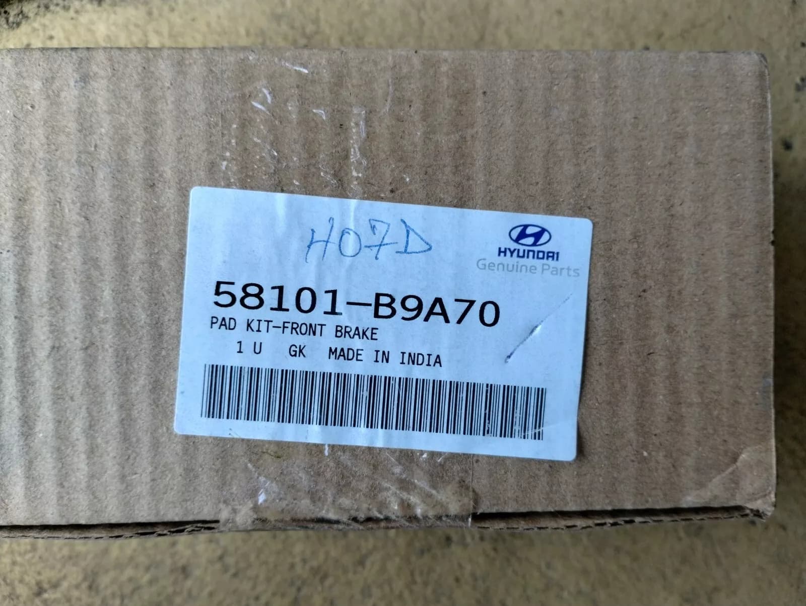 HYUNDAI Genuine PAD KIT-FRONT BRAKE No: 58101B9A70