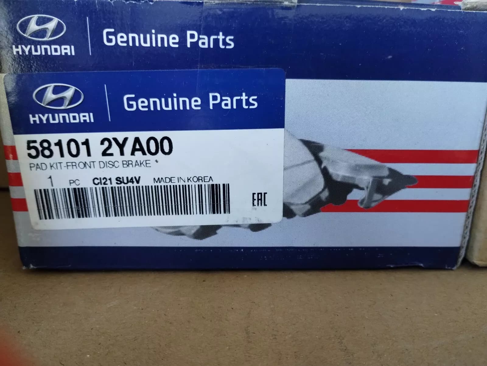 HYUNDAI genuine PAD KIT- DISC BRAKE No : 581012YA00