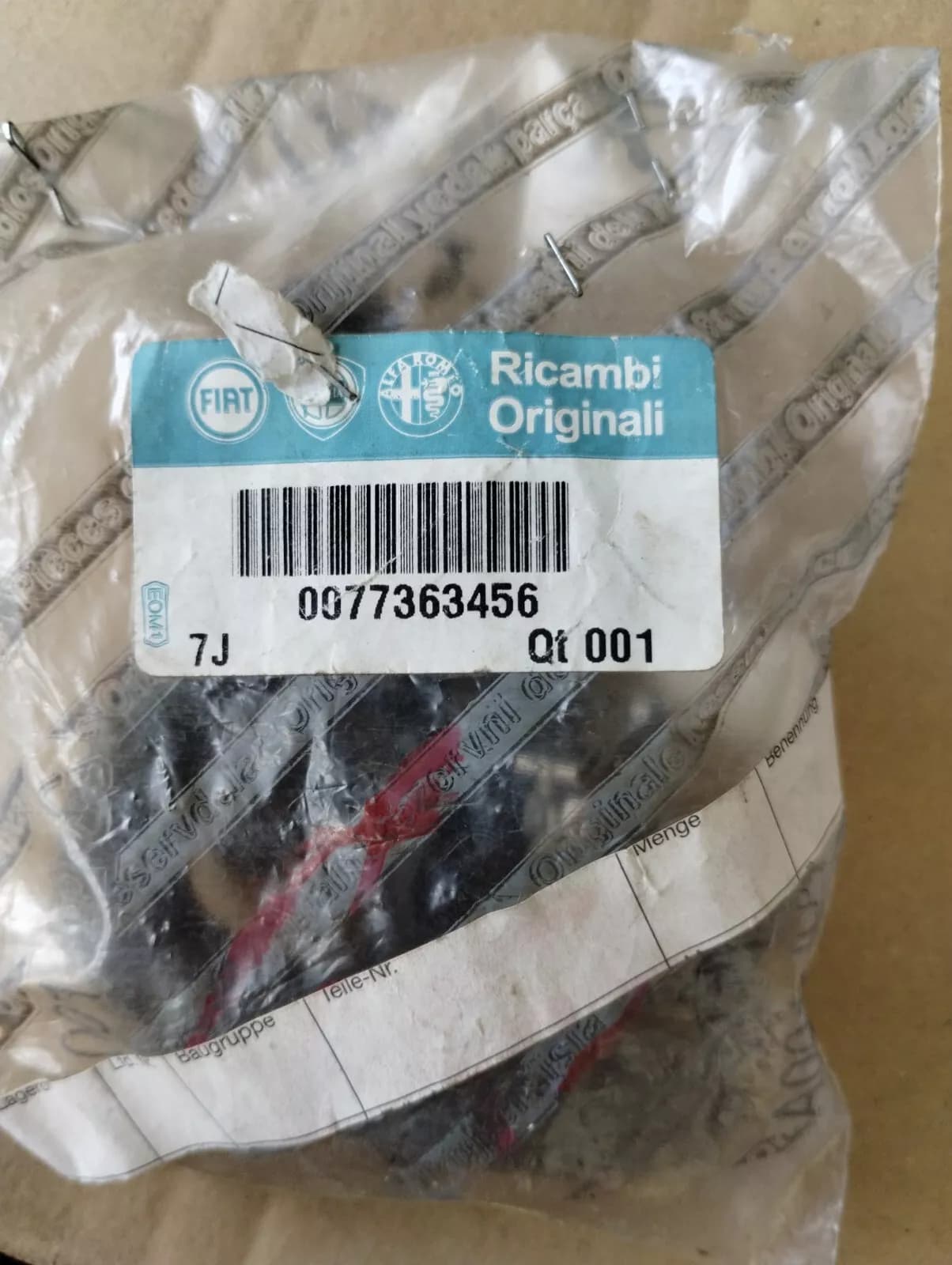 Genuine Fiat REPAIR KIT No: 77363456