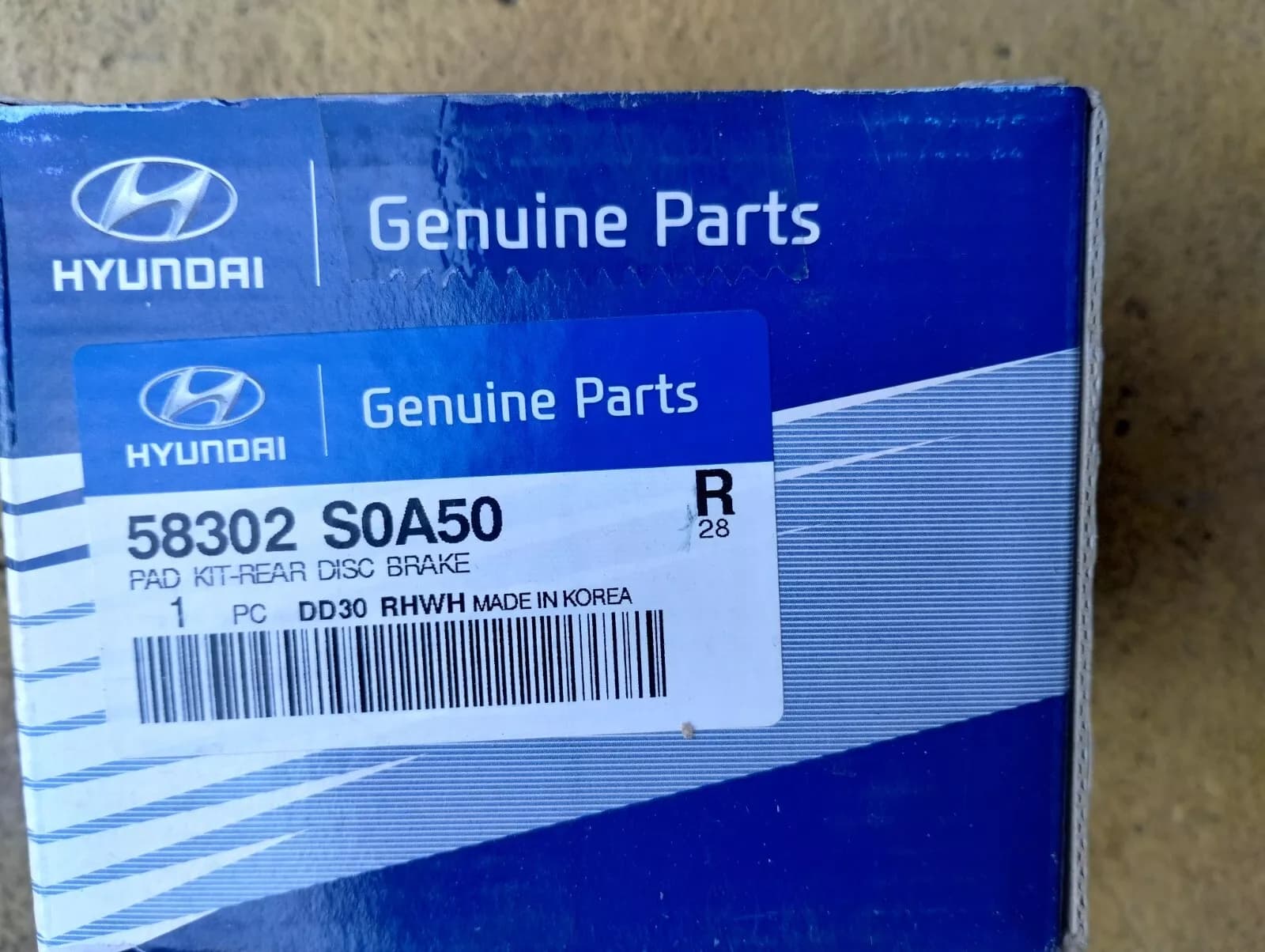 HYUNDAI Genuine PAD KIT-REAR DISC BRAKE No: 58302S0A50