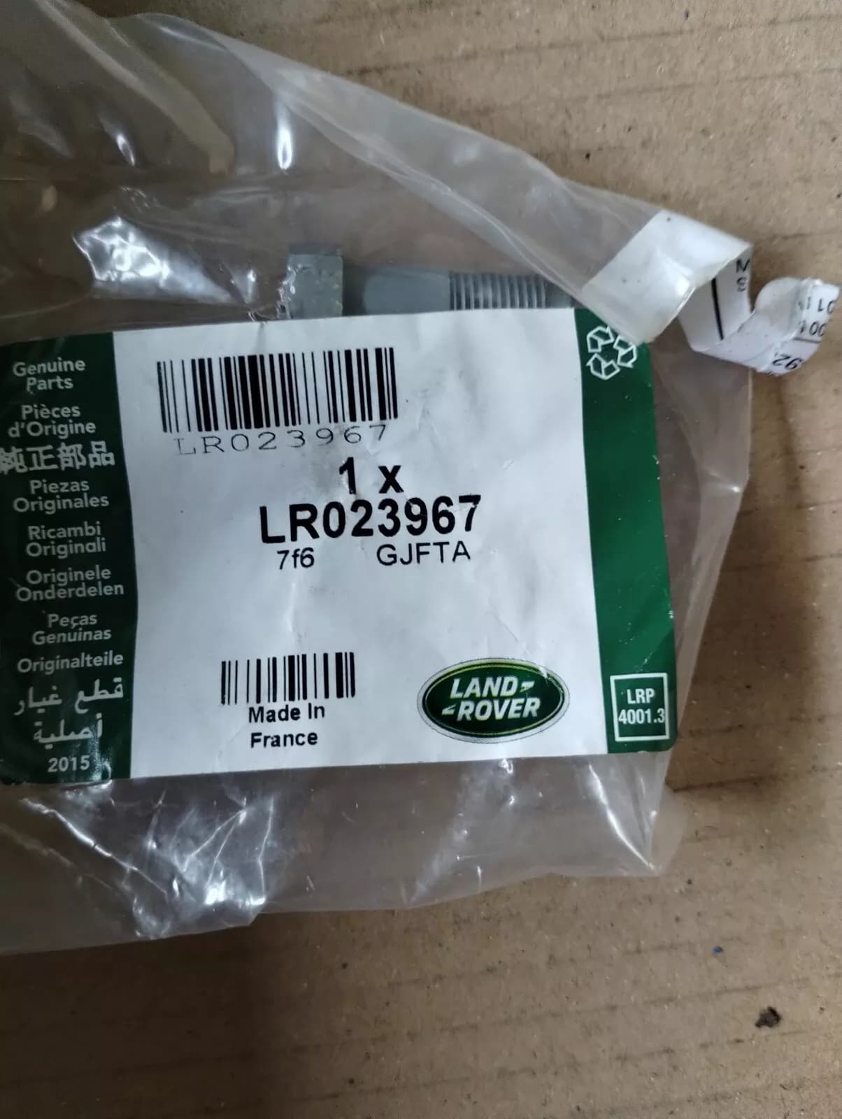 Jaguar, Land Rover, genuine bolt 4 pcs No: LR023967