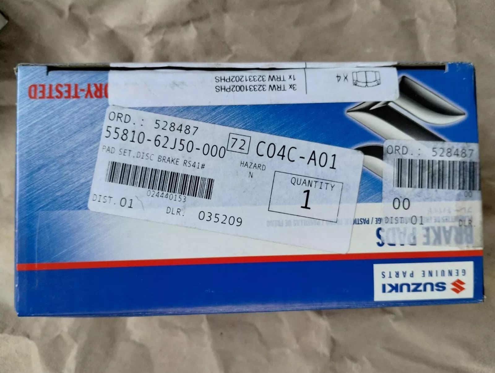 Genuine Suzuki Pad set No : 55810-62J50