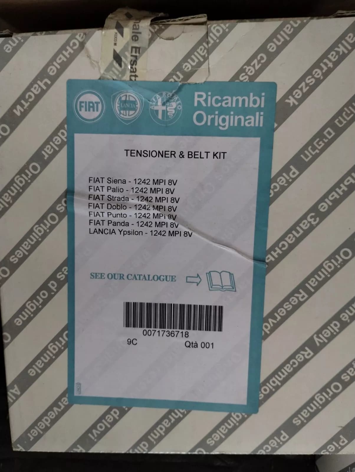 Genuine Fiat timing belt kit No: 71736718