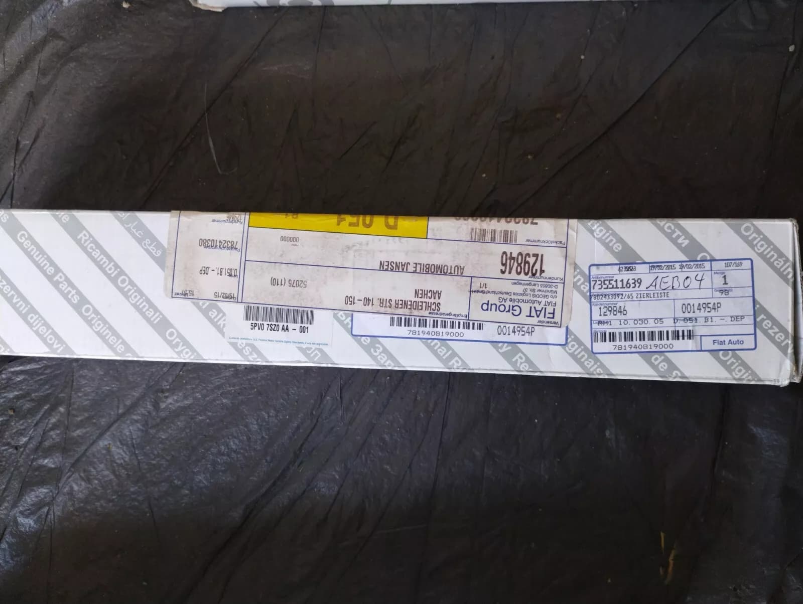 Genuine Fiat Molding, trim strip No: 735511639