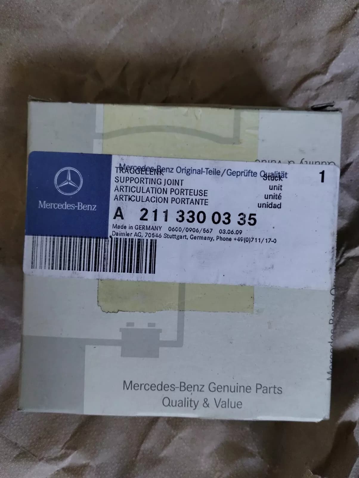 Genuine Mercedes Ball joint No: A2113300335