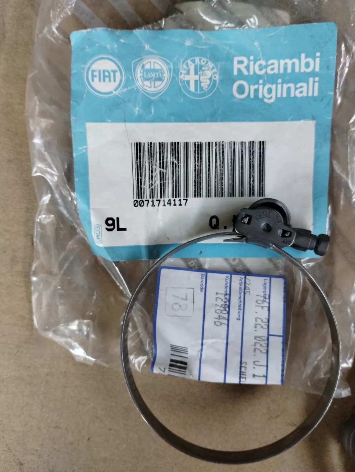 Genuine Fiat, Alfa Romeo hose clamp 6 pcs No: 71714117