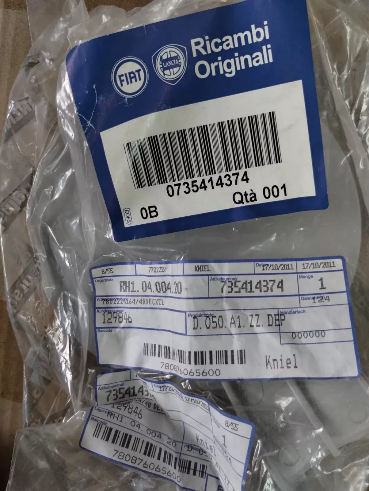 Genuine Fiat Fuel filler cap No : 735414374