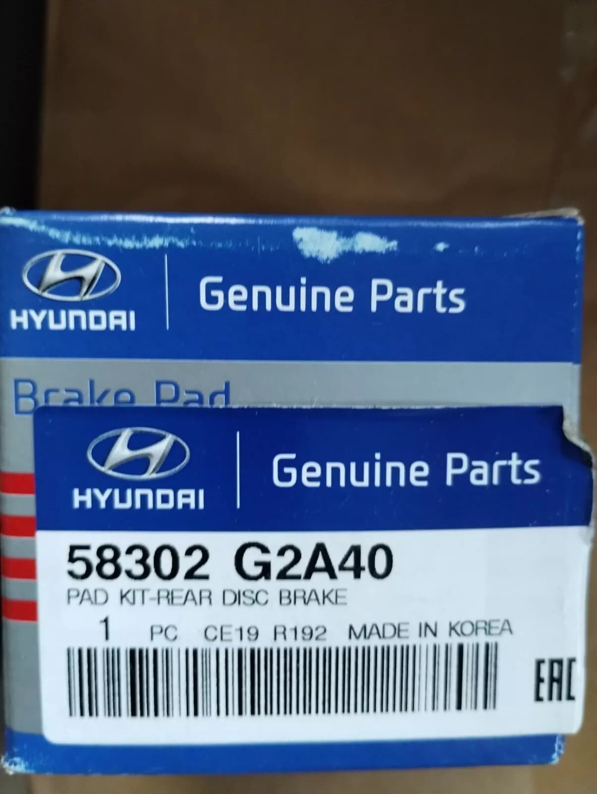 HYUNDAI Original PAD KIT-REAR DISC BRAKE No : 58302G2A40