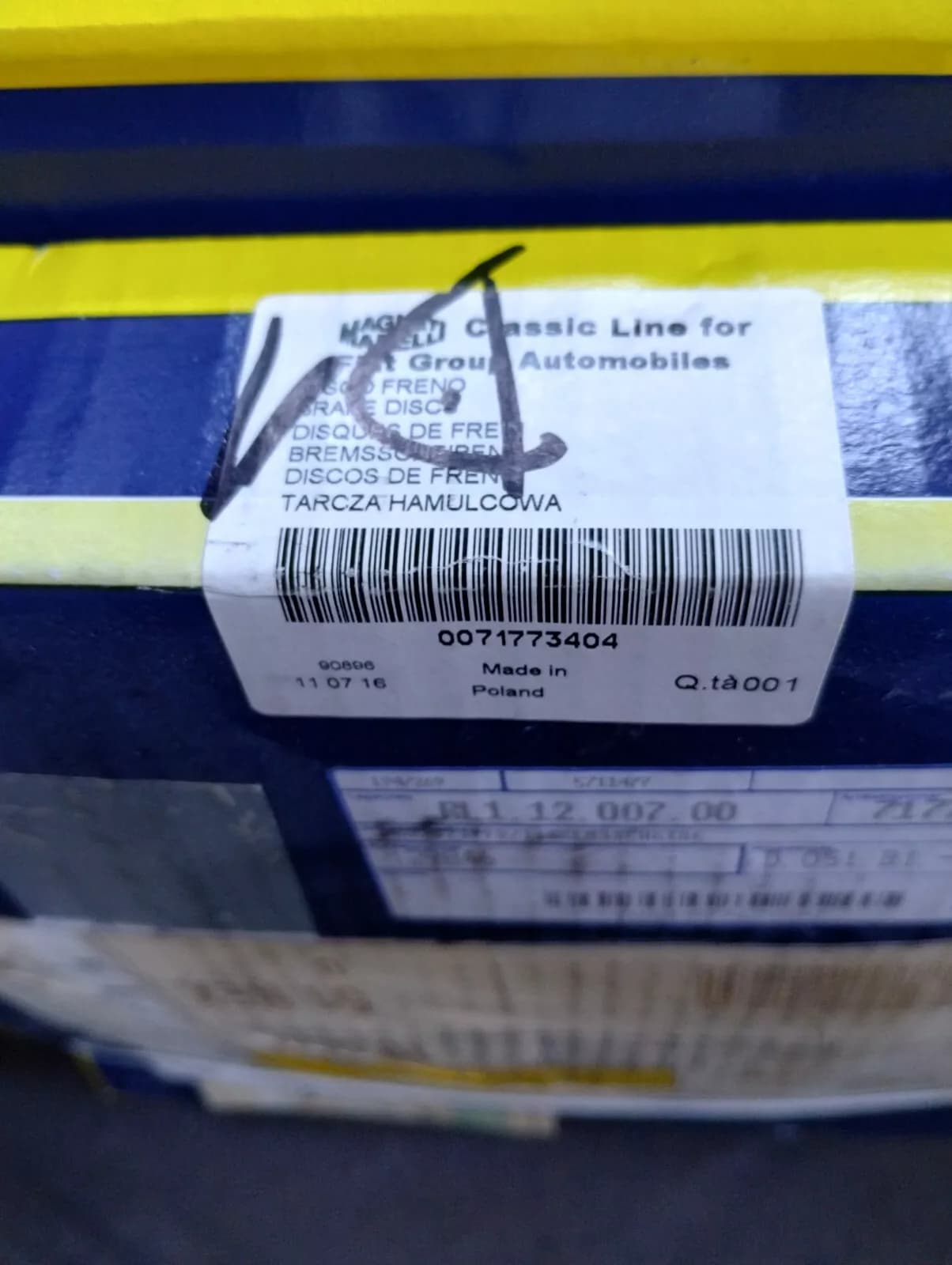 Genuine Fiat BRAKE DISC No : 71773404