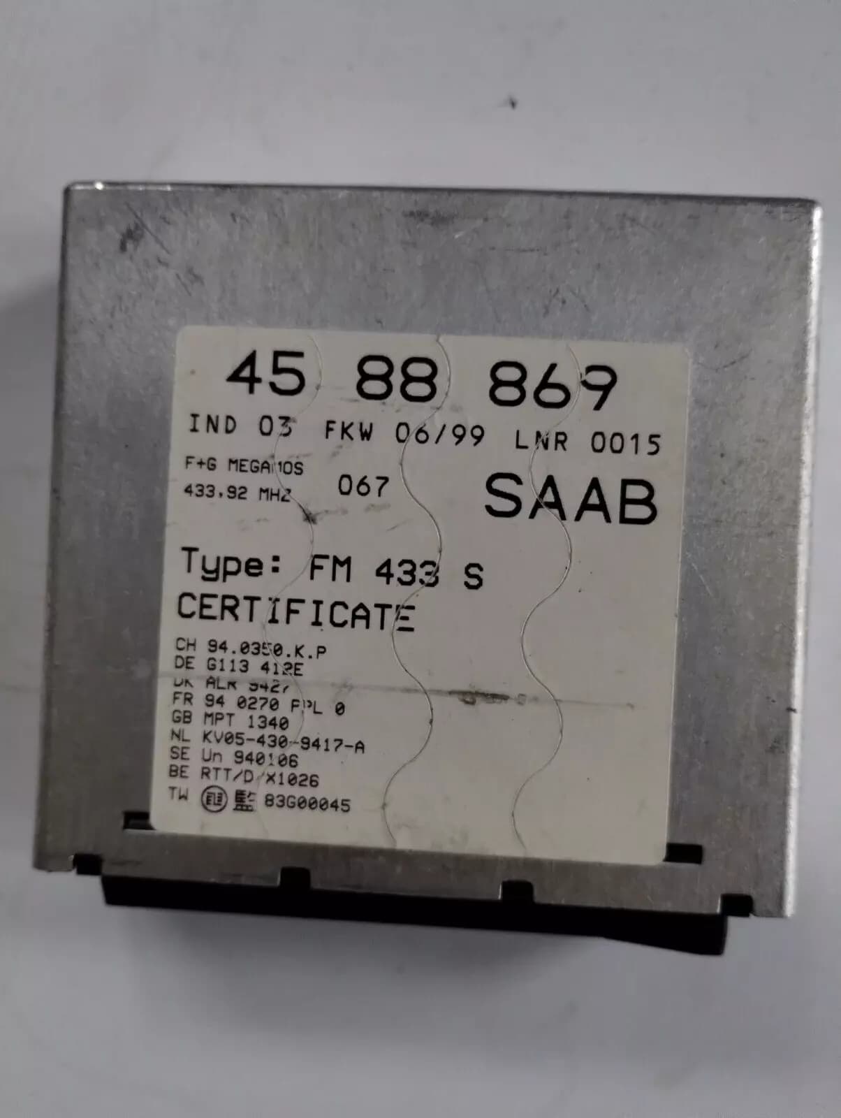 SAAB 9000 Control Module, ECU, VSS No:4588869