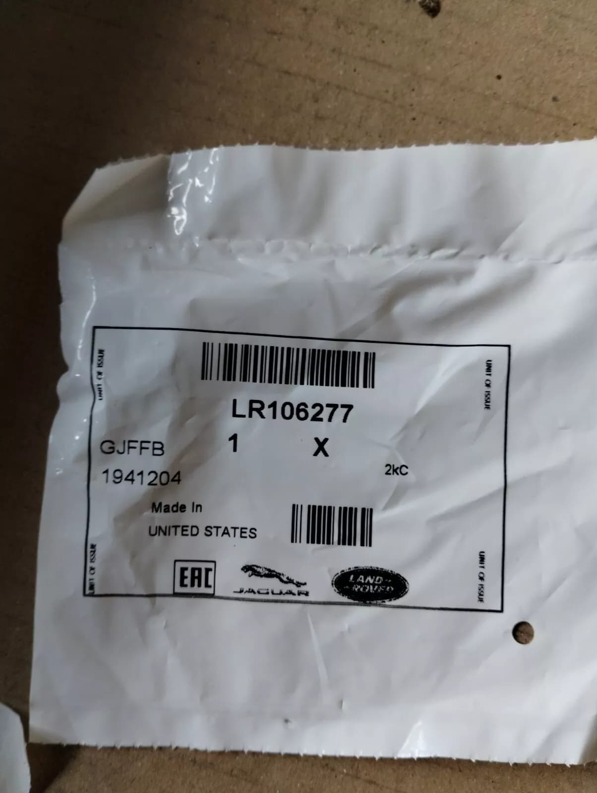 Genuine Jaguar, Land Rover, nut 10 Pcs Nr: LR106277